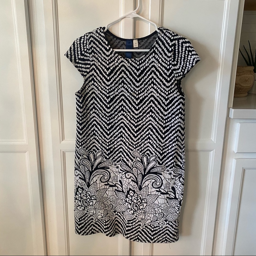 Blue Rain Black & White Dress | M